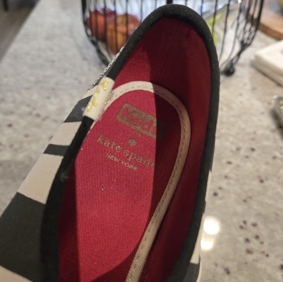 Kate Spade black and white striped sneakers - Picture 3 of 3